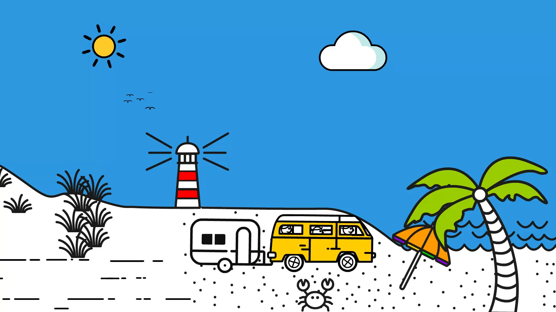 ADAC Animationsfilm 2020. Illustration
